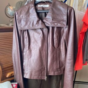 Brown leather biker jacket!!!